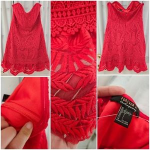 Red Strapless Mini Dress